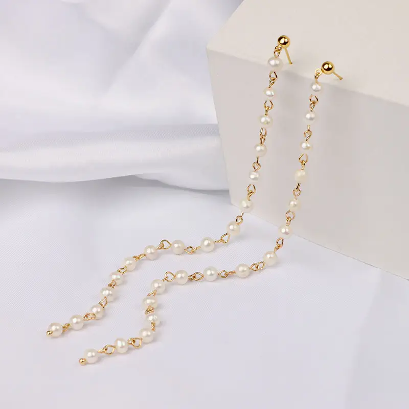 14K Gold Tassel Ear Wire Pearl 16cm — feature 13