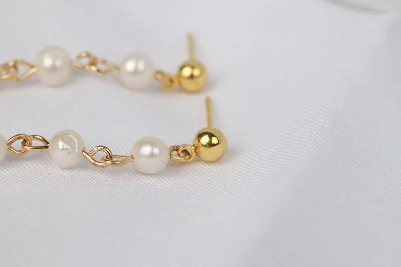 14K Gold Tassel Ear Wire Pearl 16cm — feature 9
