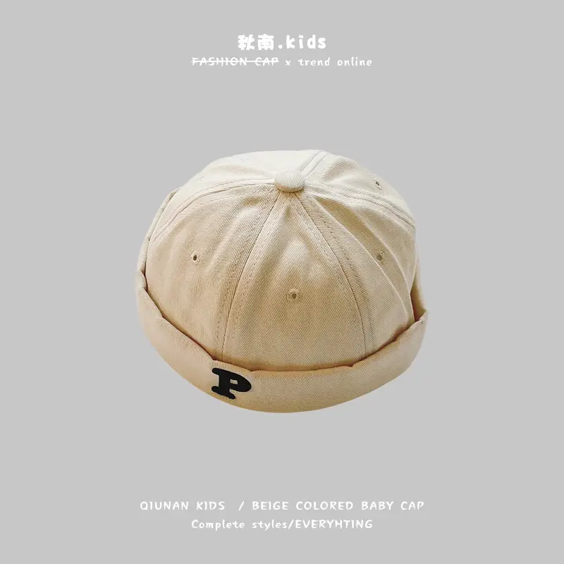Qiunan Baby Cap Beige Letter Baseball Cap 2026 - Image 3