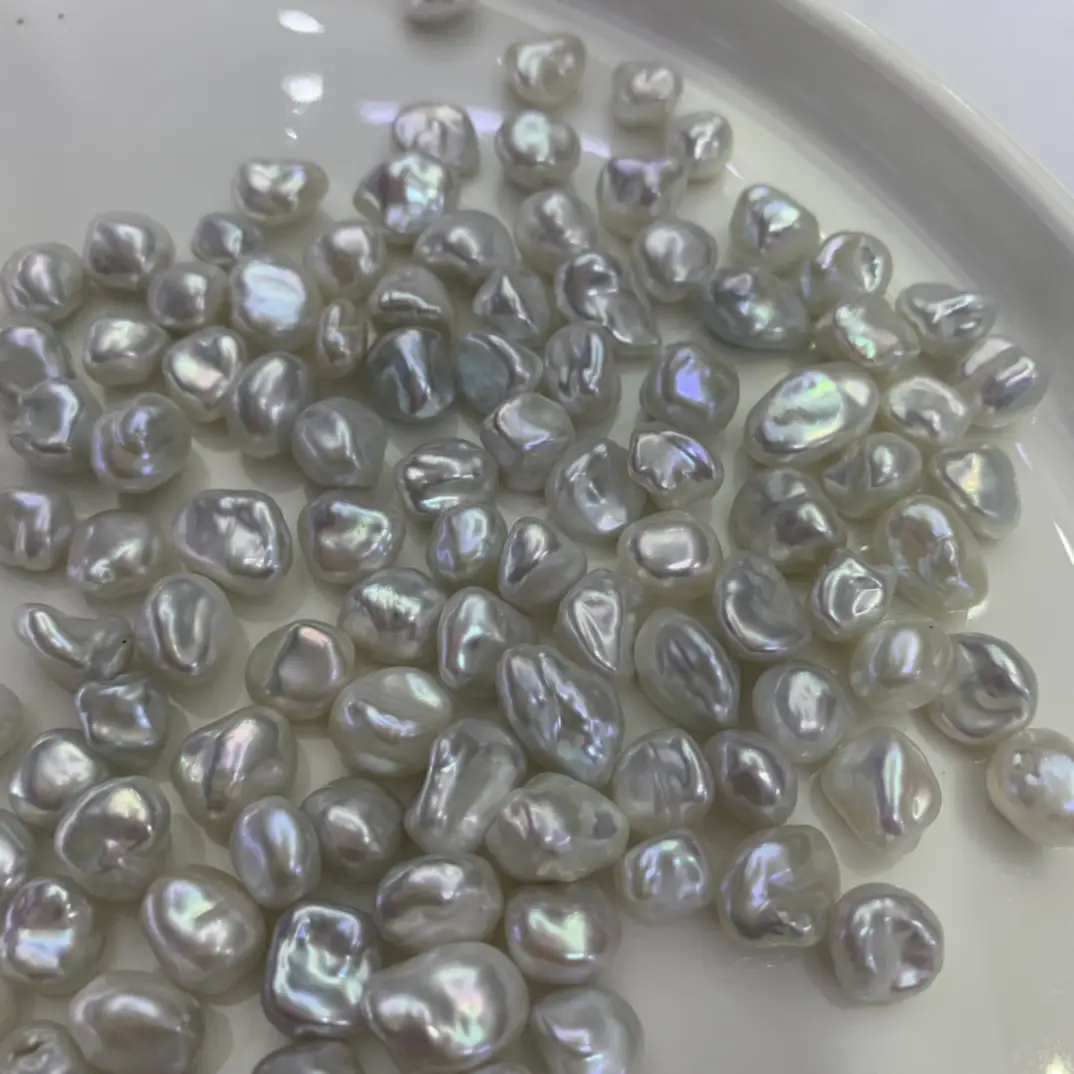 Nearly Flawless Silver Beads 9-10mm Baroque Pendant Set - Image 4