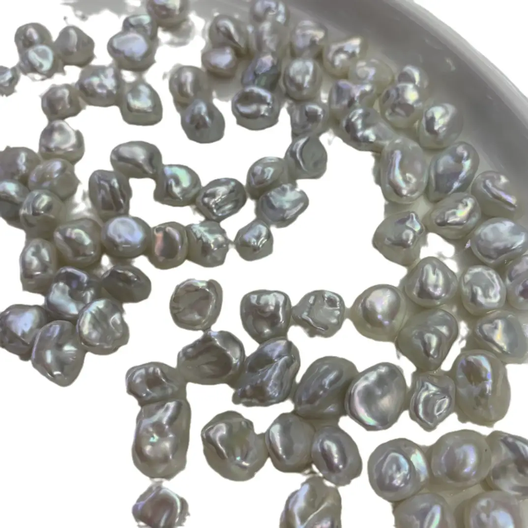 Nearly Flawless Silver Beads 9-10mm Baroque Pendant Set - Image 5
