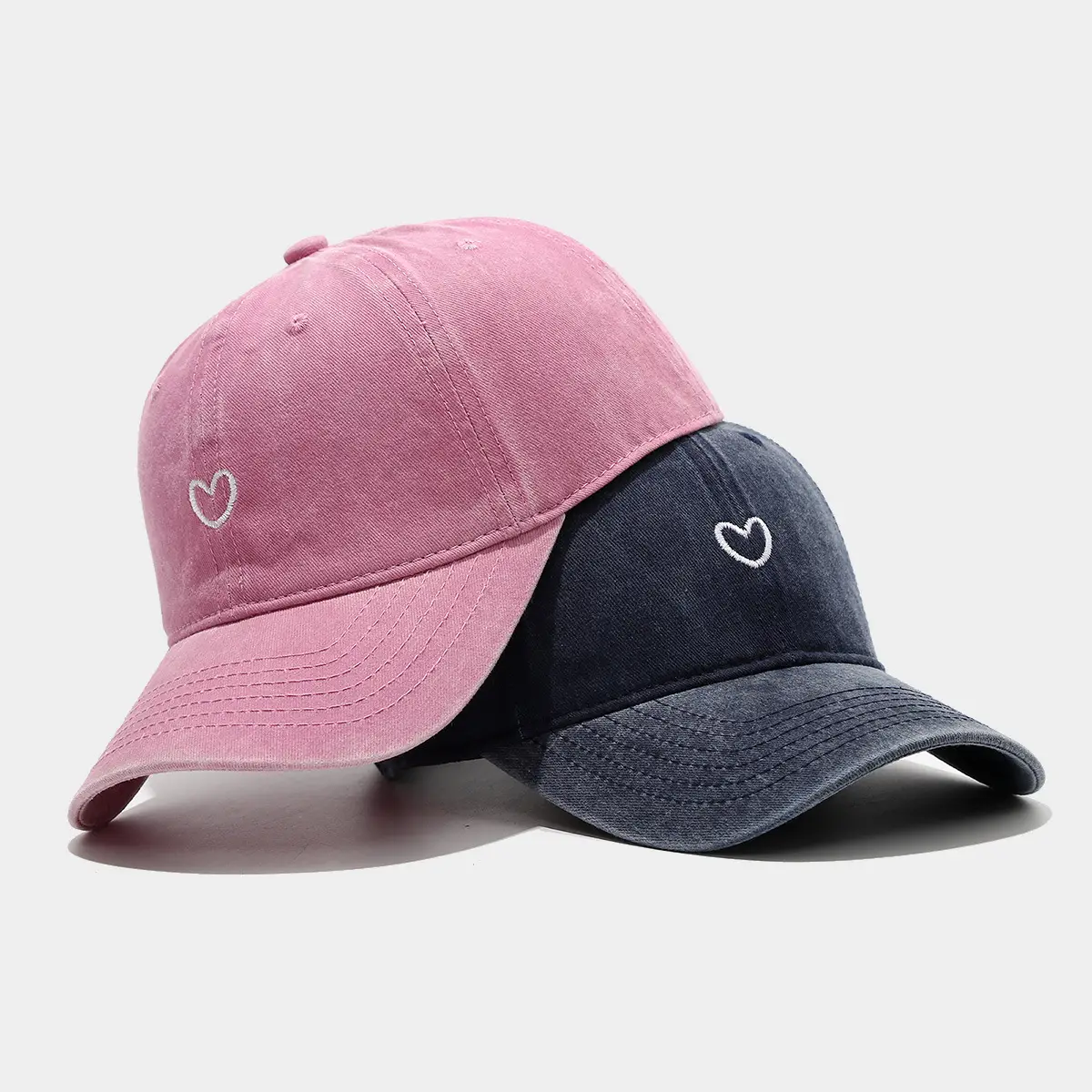 Women Pink Heart Embroidered Baseball Cap - Image 25