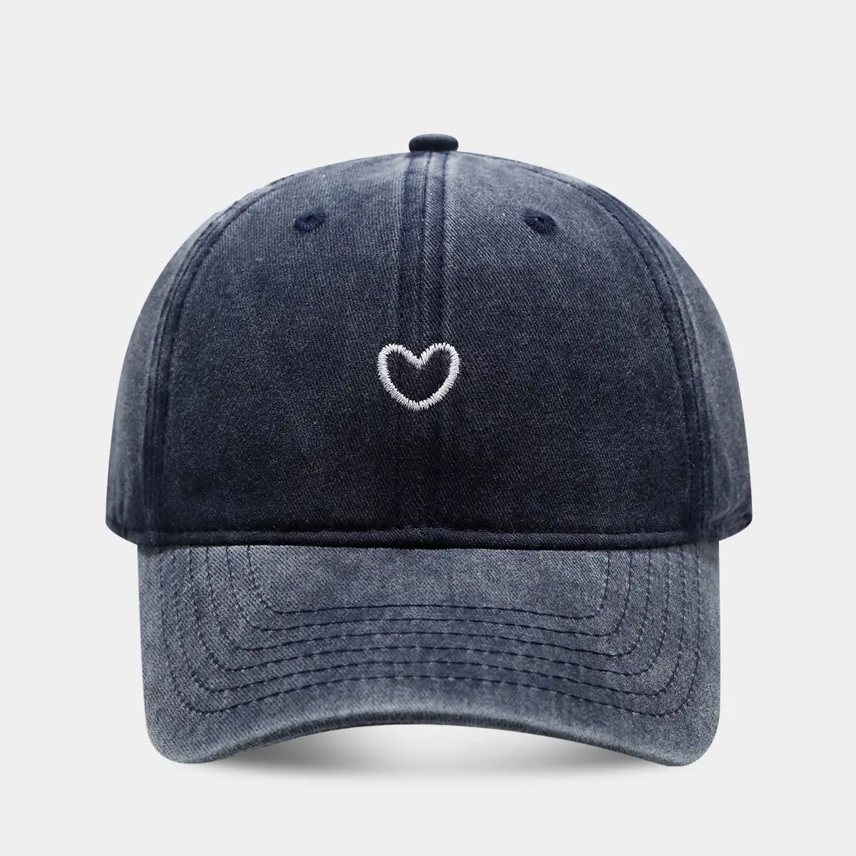 Women Pink Heart Embroidered Baseball Cap - Image 6