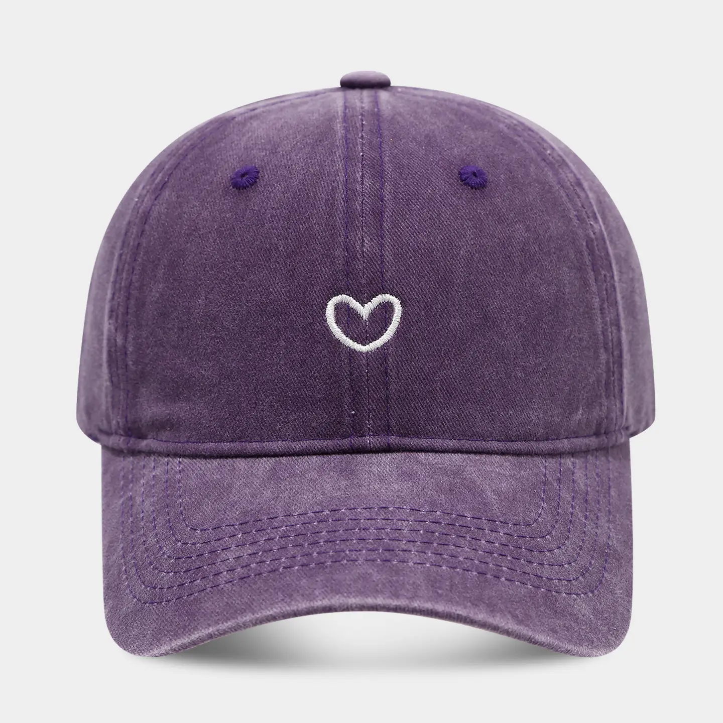 Women Pink Heart Embroidered Baseball Cap - Image 12