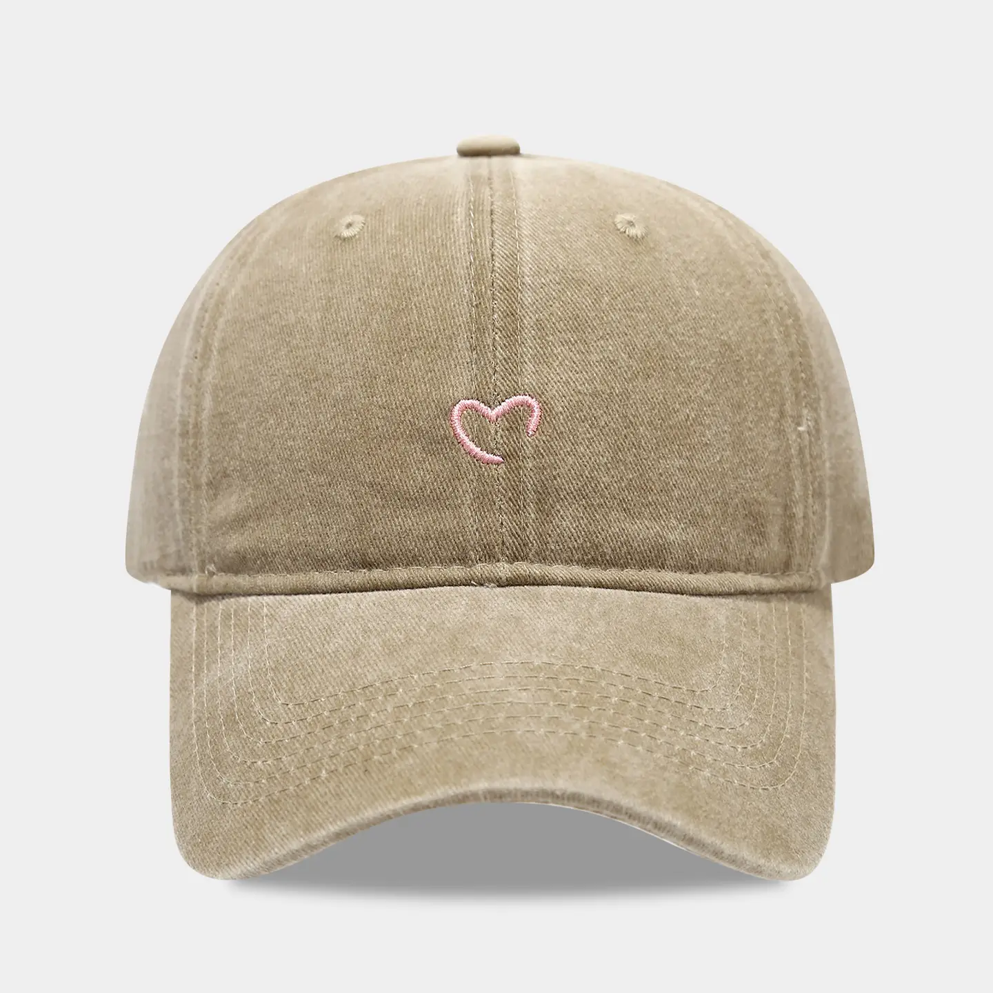 Women Pink Heart Embroidered Baseball Cap - Image 16