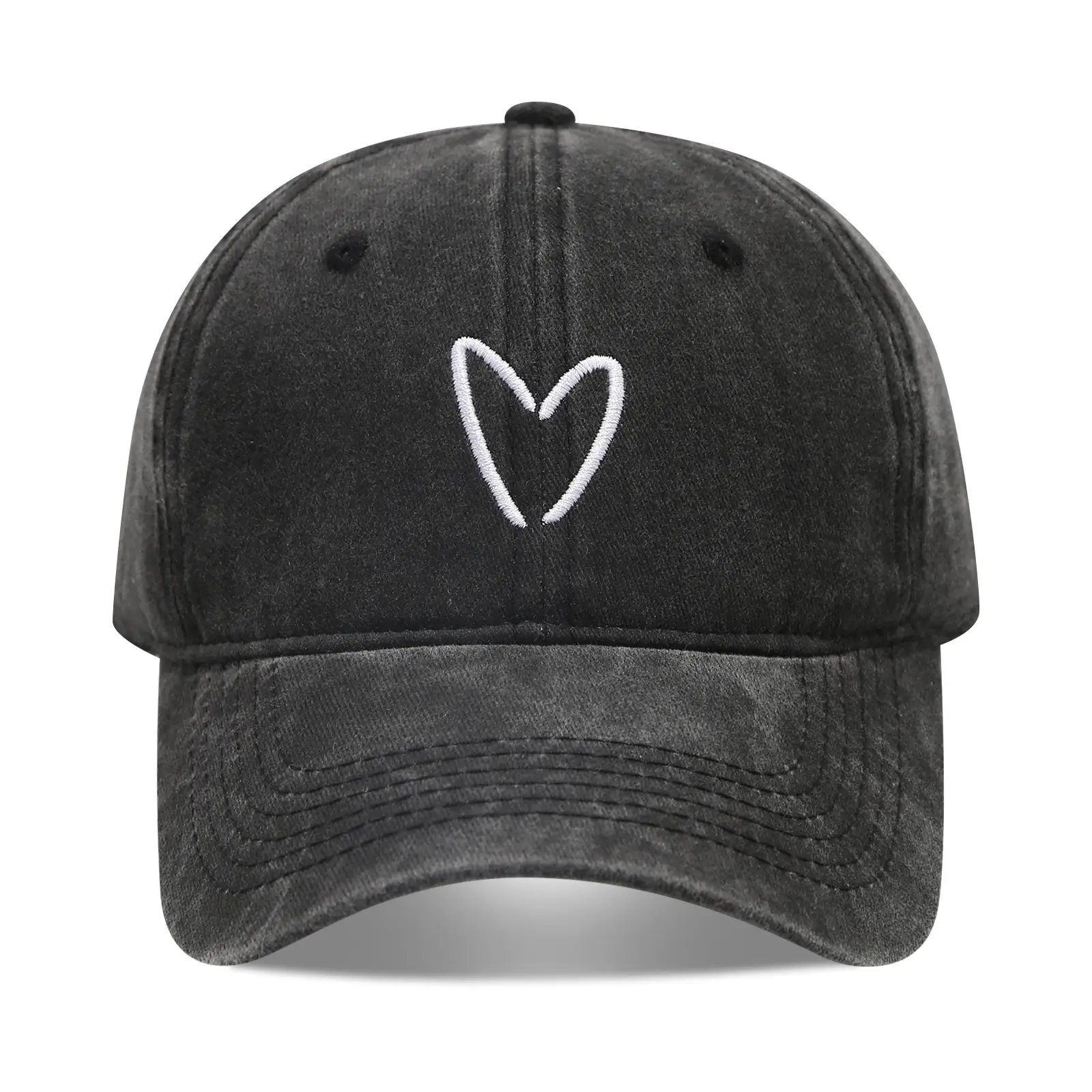 Women Pink Heart Embroidered Baseball Cap - Image 17