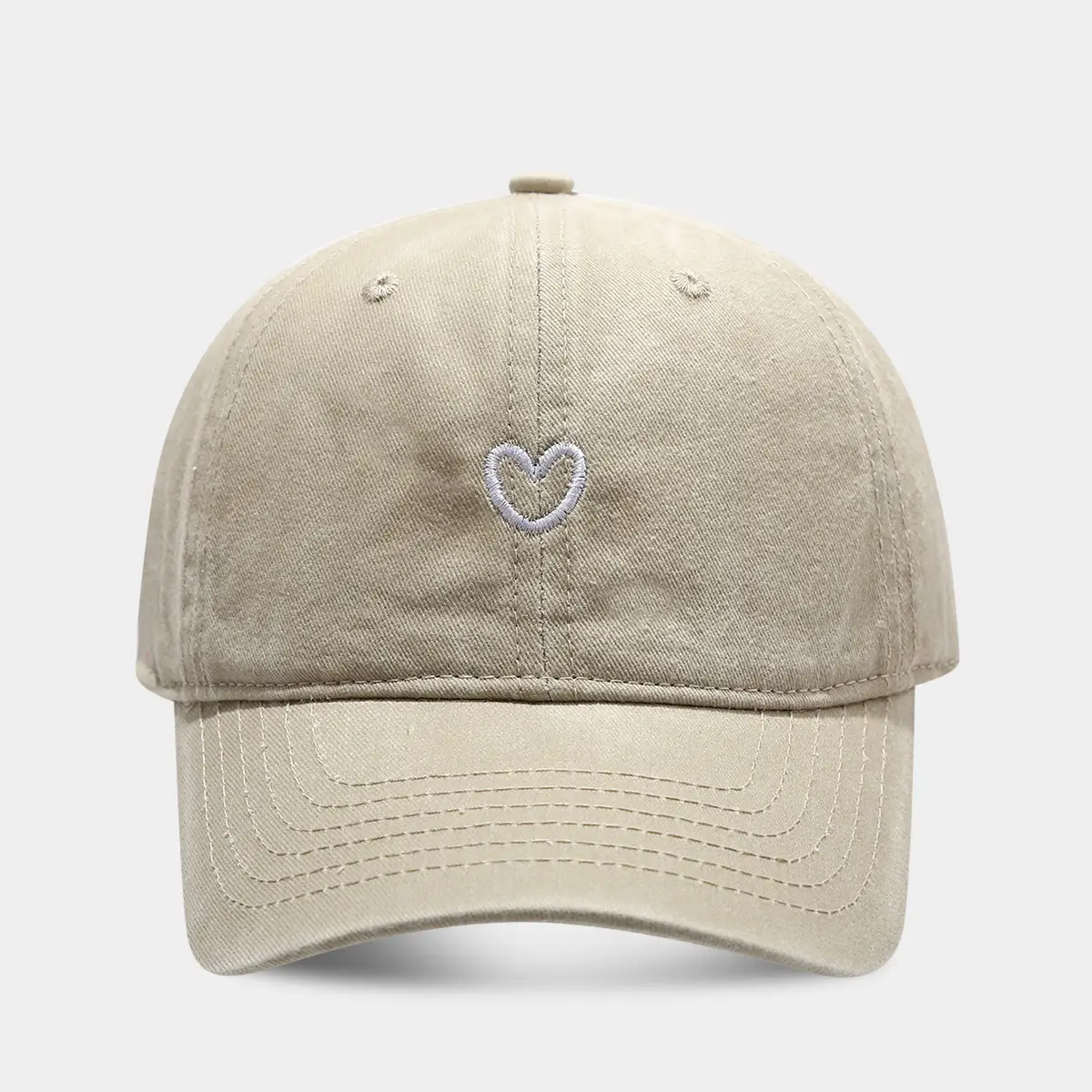 Women Pink Heart Embroidered Baseball Cap - Image 2