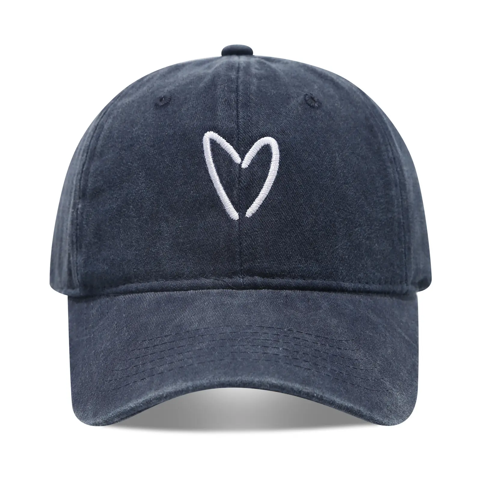 Women Pink Heart Embroidered Baseball Cap - Image 20