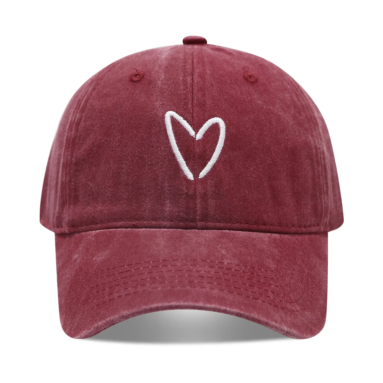 Women Pink Heart Embroidered Baseball Cap - Image 21