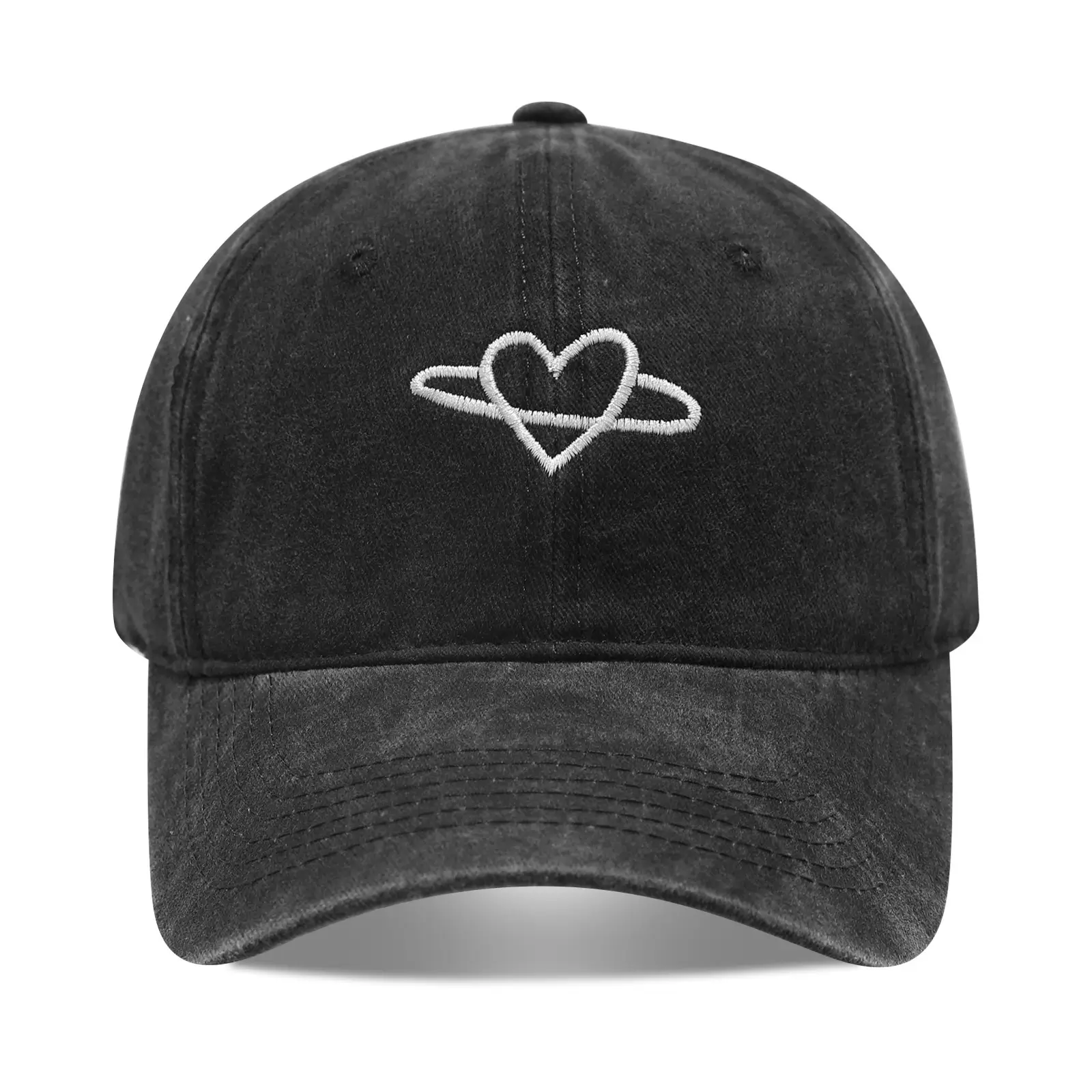 Women Pink Heart Embroidered Baseball Cap - Image 22