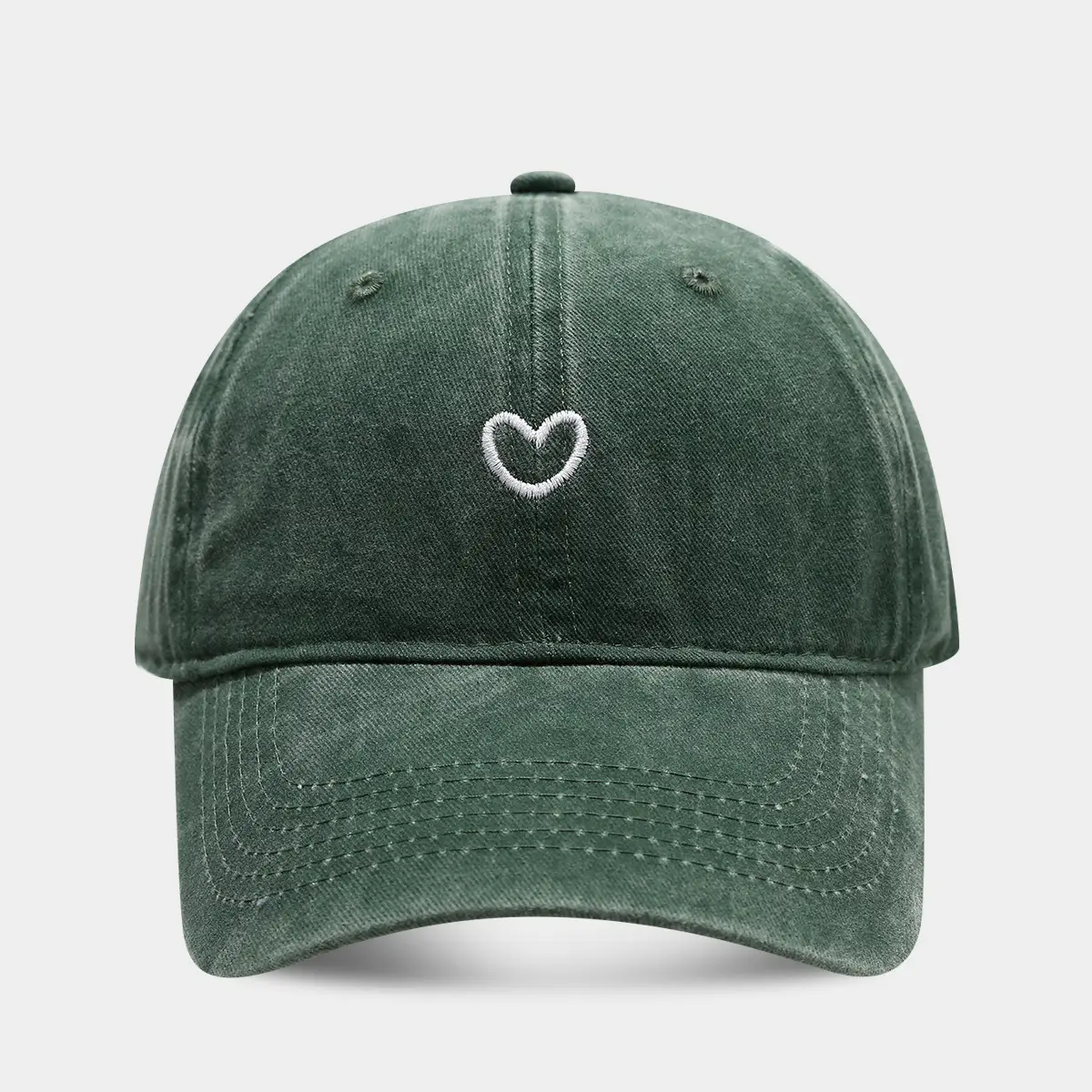 Women Pink Heart Embroidered Baseball Cap - Image 7