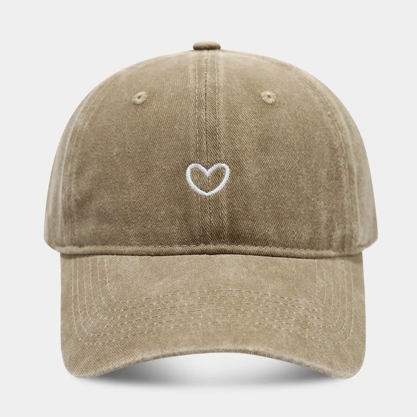 Women Pink Heart Embroidered Baseball Cap - Image 9