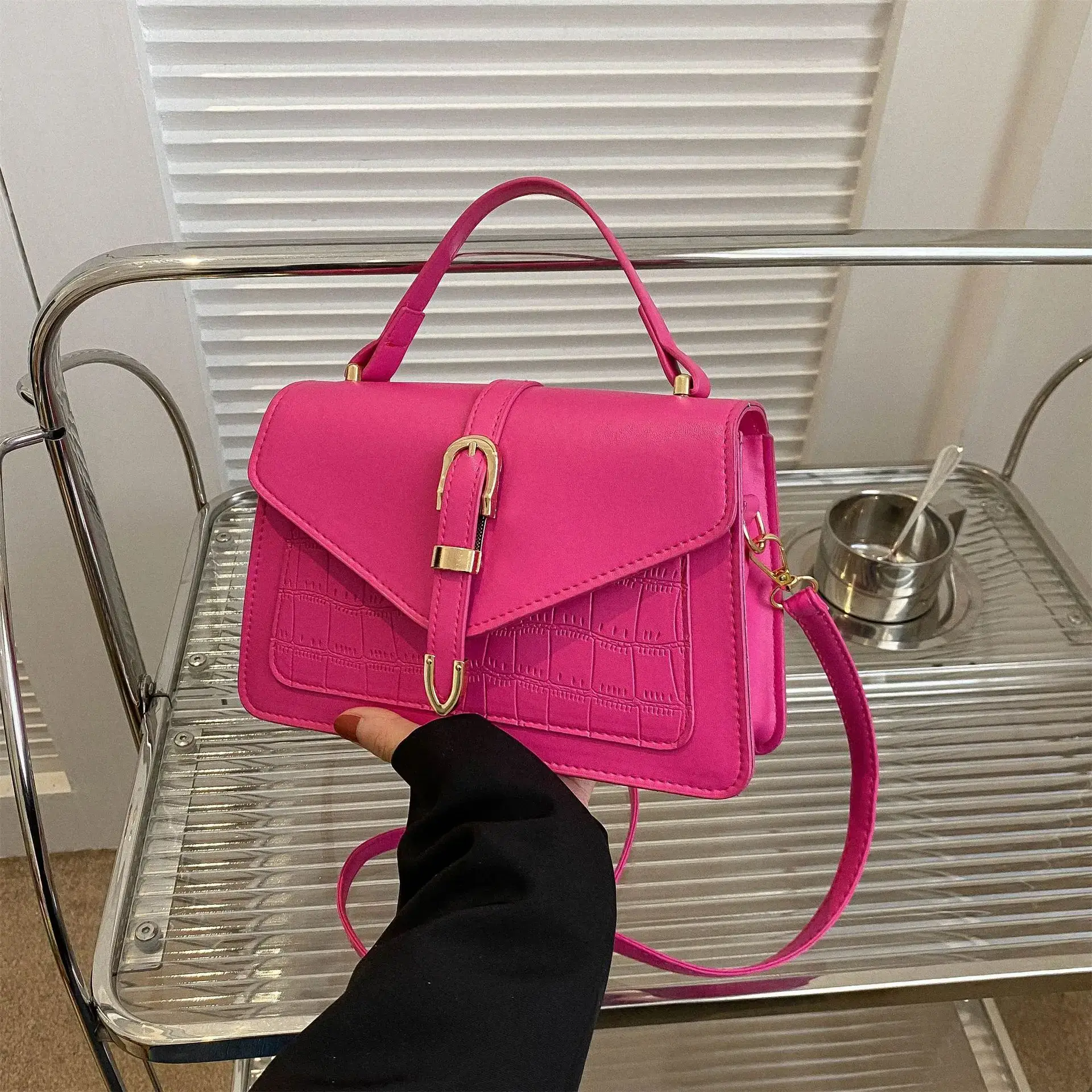 Green Stone Pattern Single Shoulder Crossbody Bag for Women - Image 8