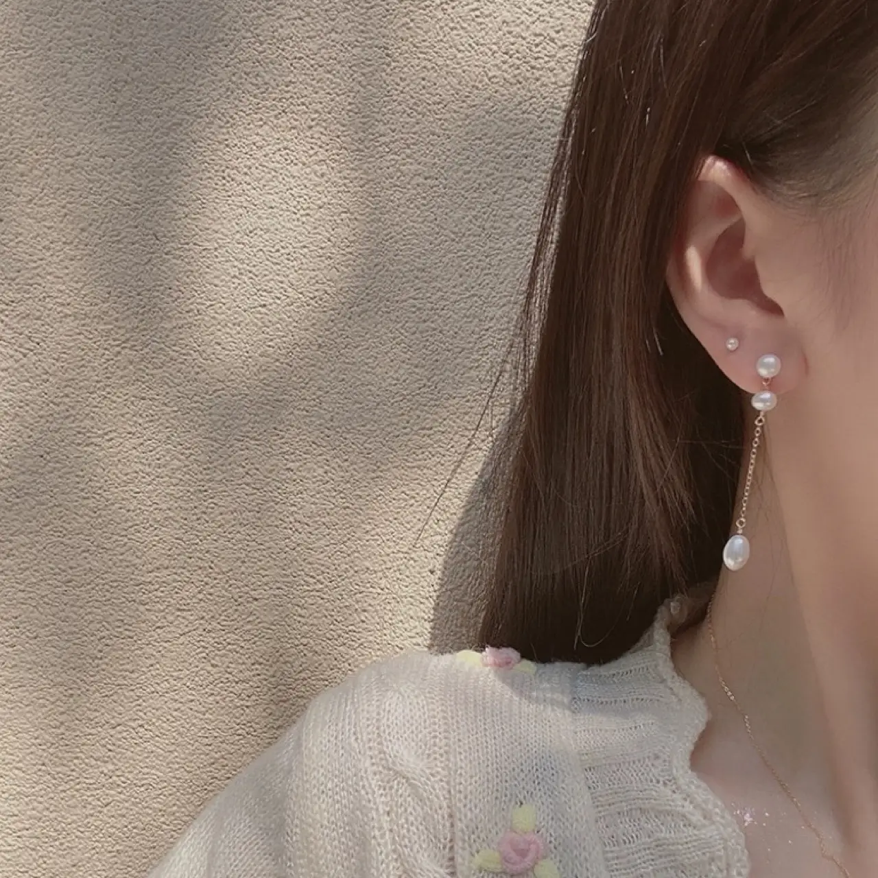 Pearl Long Earrings 925 Silver Elegant Gentle - Image 4