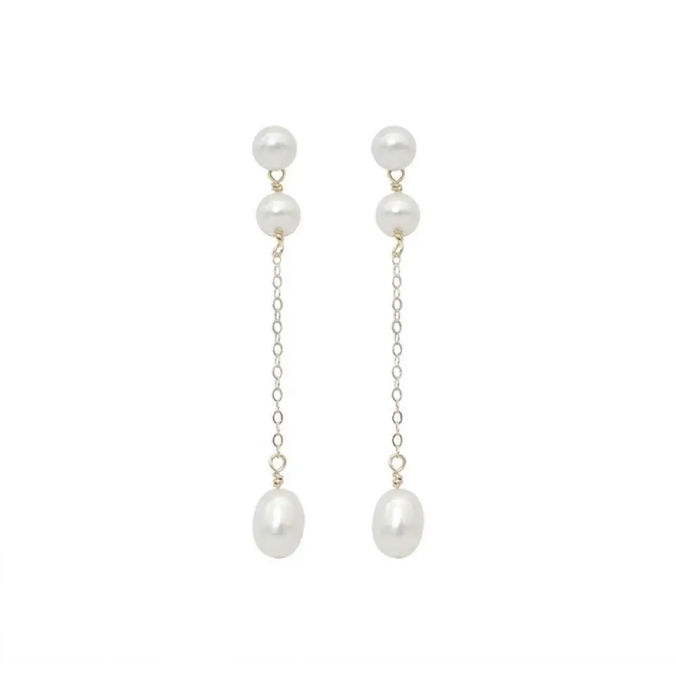 Pearl Long Earrings 925 Silver Elegant Gentle - Image 6