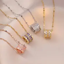Necklace Set Sunflower Zircon Gold Titanium Celestial Fashion — feature 15