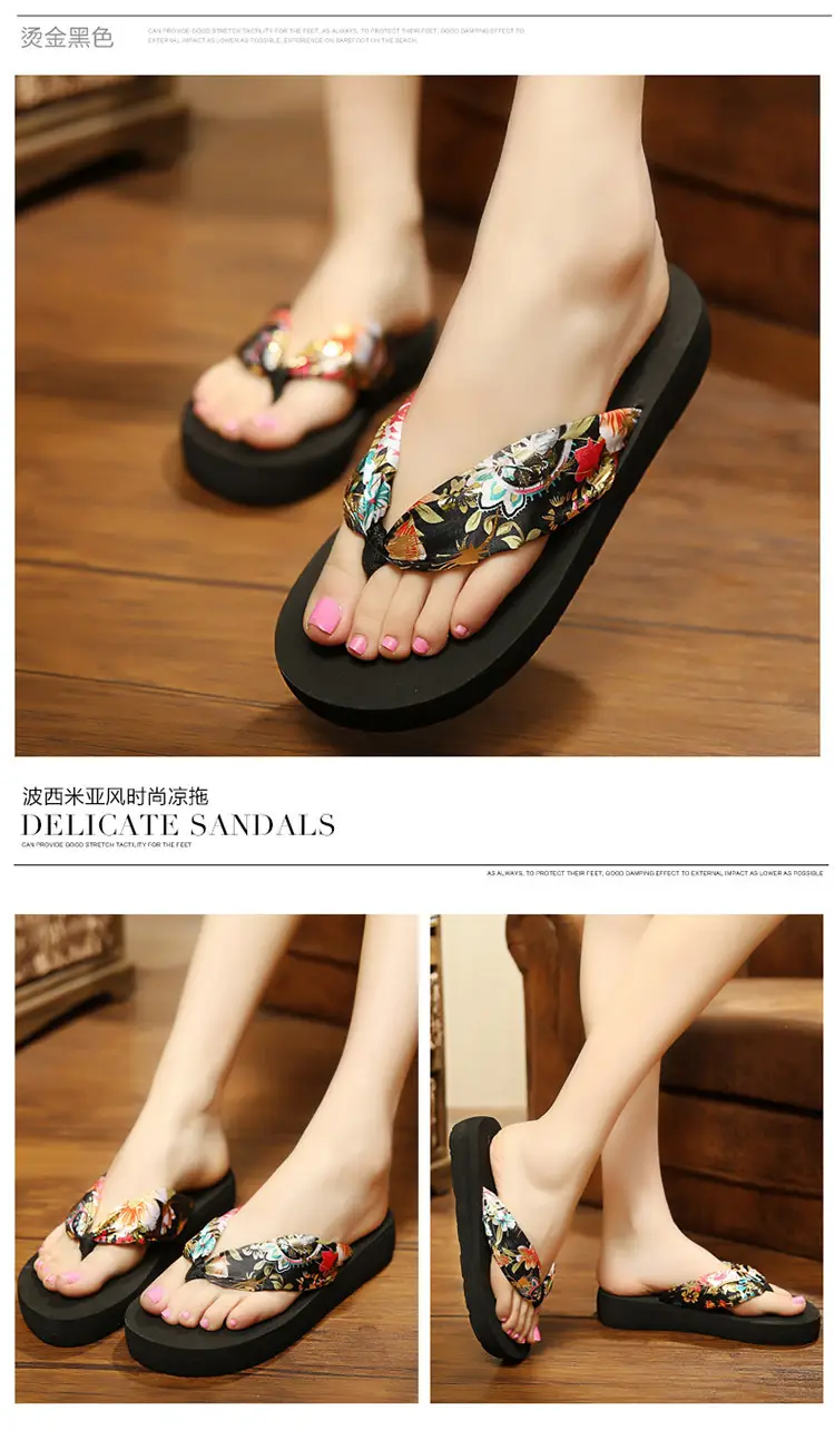 Women Floral Thong Flip Flops White Flat Heel — feature 10