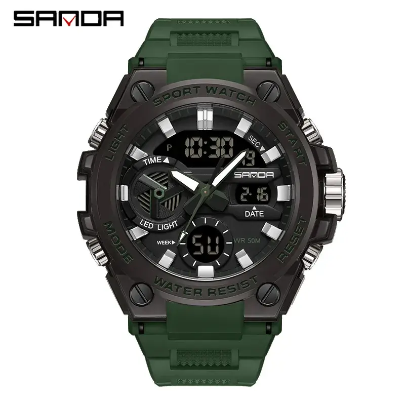 Sanda Black Digital Sport Watch for Men - Image 14