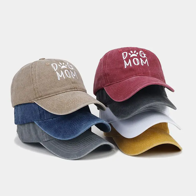 Women Grey Mom Dog Cap Wash & Wear Embroidered — feature 2