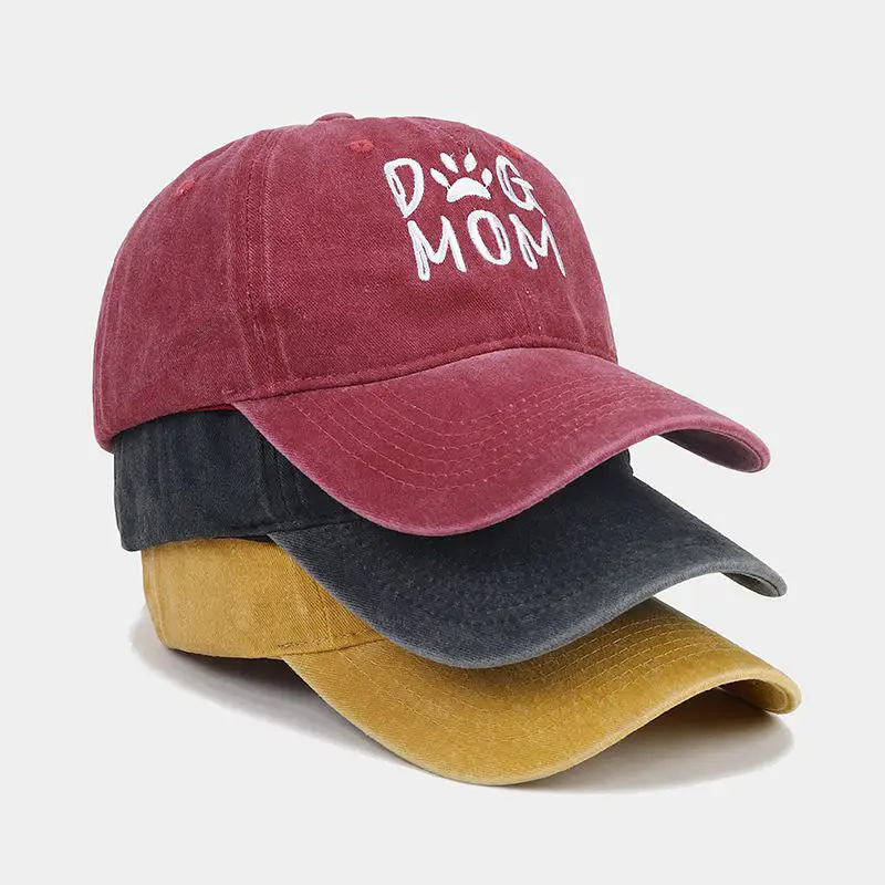Women Grey Mom Dog Cap Wash & Wear Embroidered — feature 3
