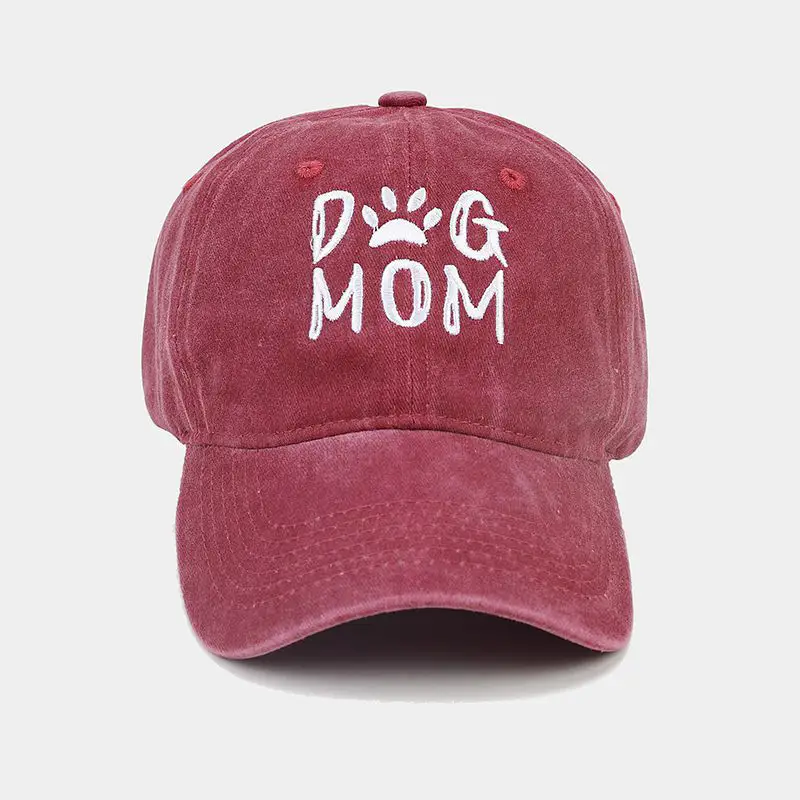 Women Grey Mom Dog Cap Wash & Wear Embroidered