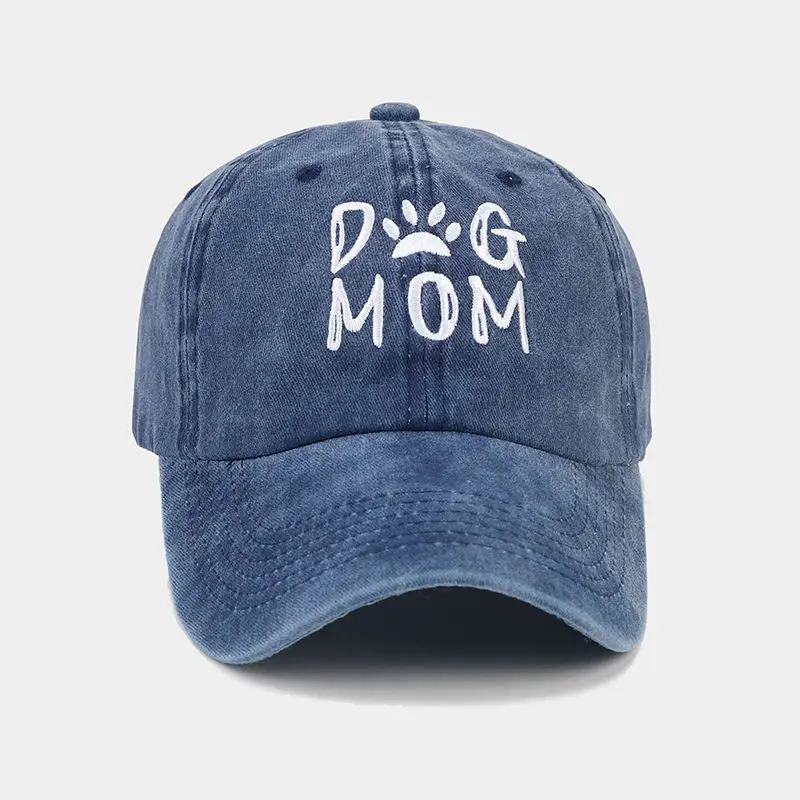 Women Grey Mom Dog Cap Wash & Wear Embroidered