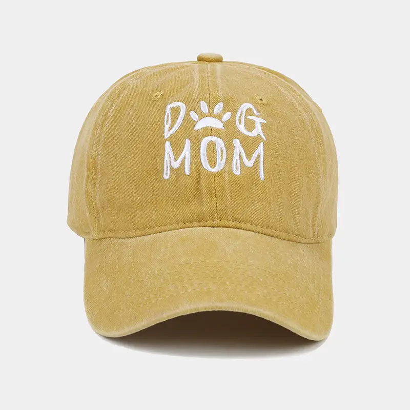 Women Grey Mom Dog Cap Wash & Wear Embroidered