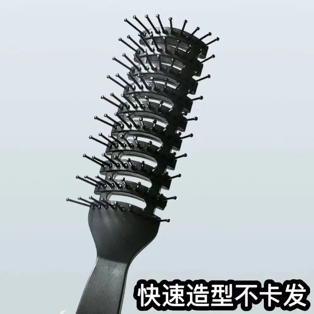 Black 9-Row Anti-Static Hair Comb for Men - Image 4