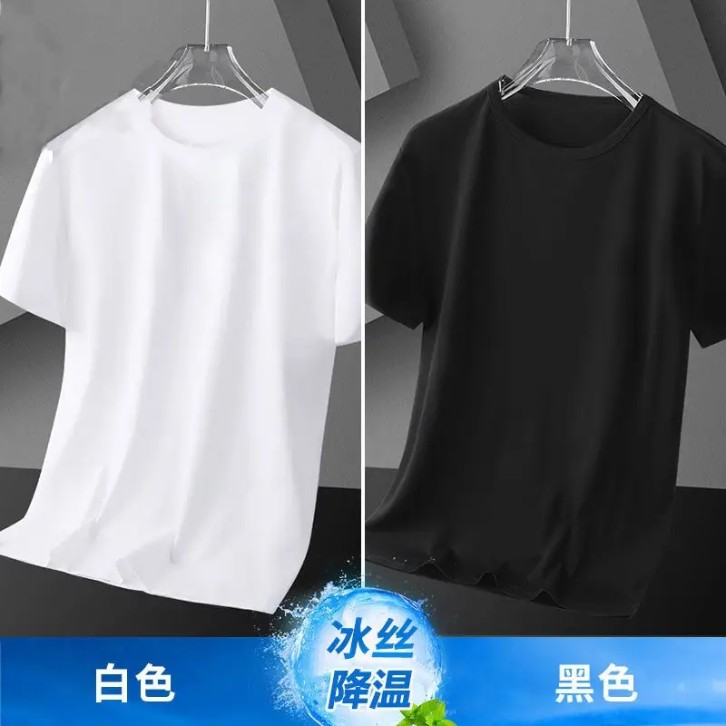 Men Black Cotton T-Shirt Short Sleeve Base Layer - Image 11