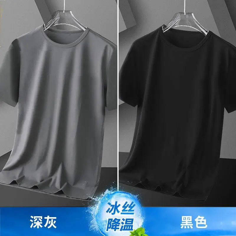 Men Black Cotton T-Shirt Short Sleeve Base Layer - Image 12