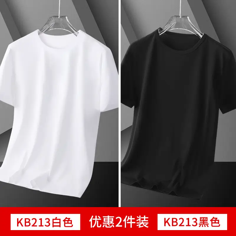 Men Black Cotton T-Shirt Short Sleeve Base Layer - Image 5