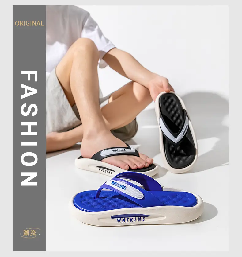 Women's Brown PVC Flip Flops with Gold Logo — feature 10