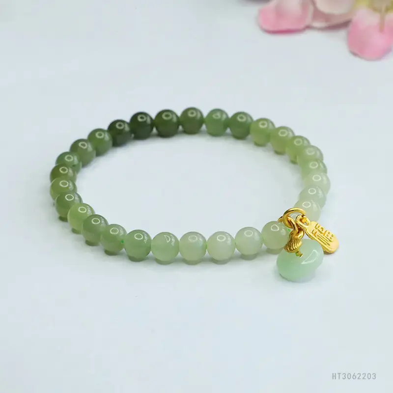 Guan Yu Jade Bracelet Clear Gradient Women Fortune Buckle - Image 4