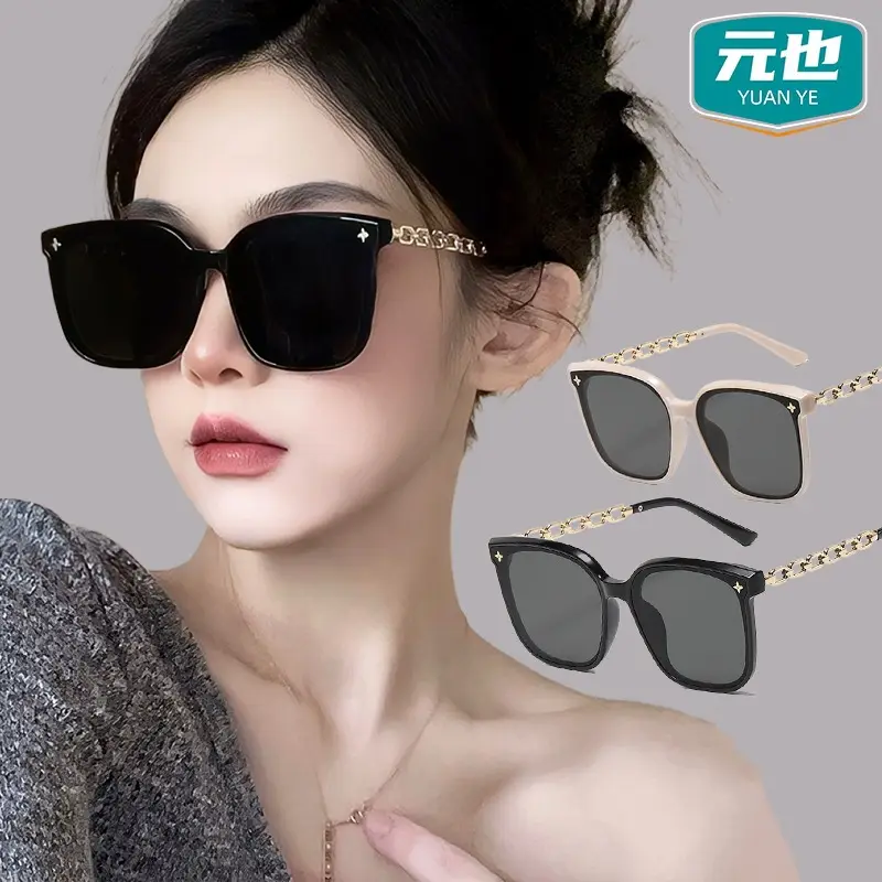 Women Chain Sunglasses Black Gold 2023 Summer - Image 6