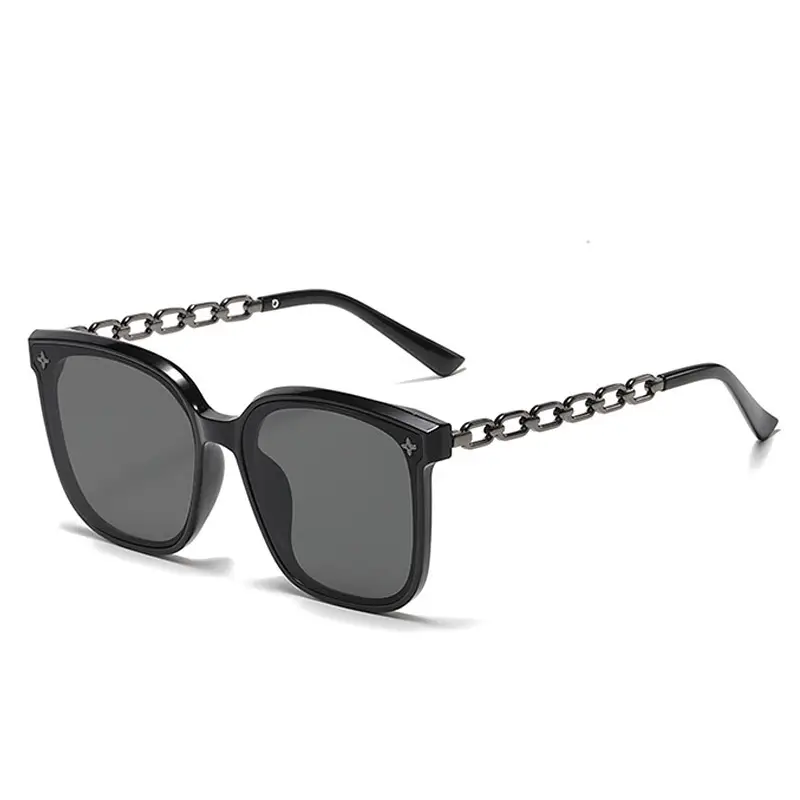 Women Chain Sunglasses Black Gold 2023 Summer - Image 2