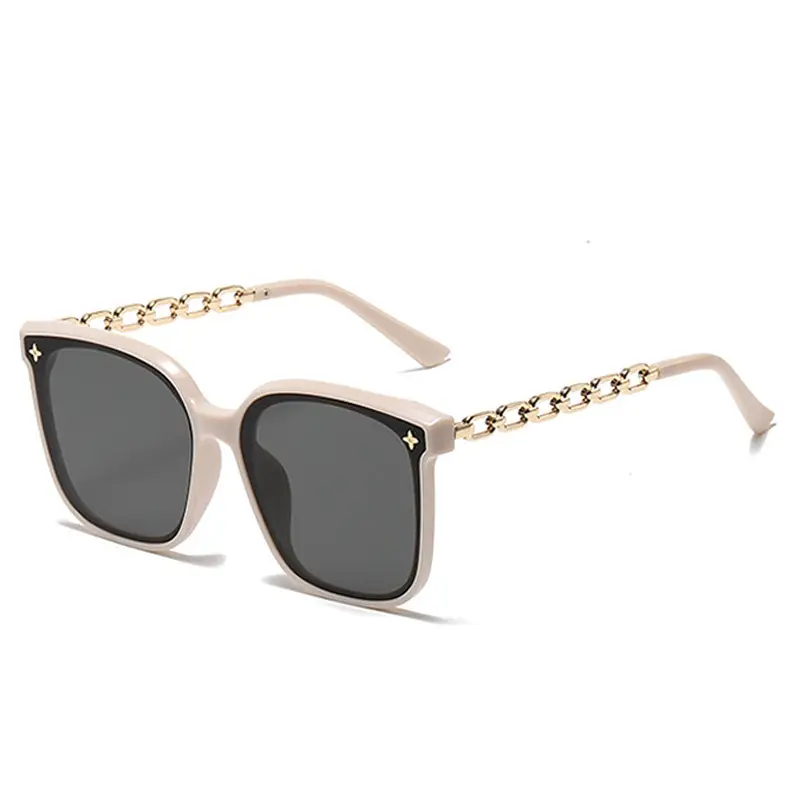 Women Chain Sunglasses Black Gold 2023 Summer - Image 3