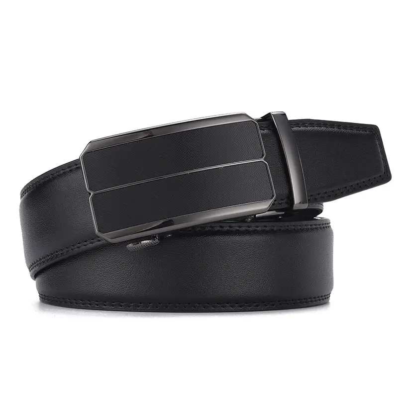 Men's Black Real Cowhide Belt Automatic Buckle Casual Business All Match β feature 4
