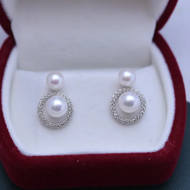 Freshwater Pearl Multi-Bead Earrings Ring for Women - Image 6