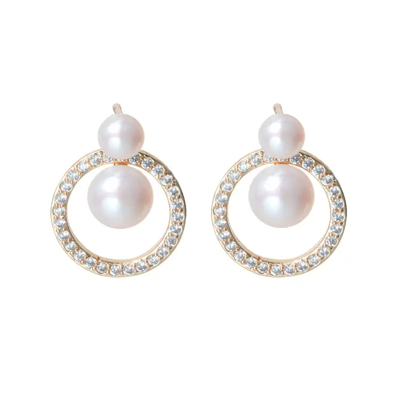 Freshwater Pearl Multi-Bead Earrings Ring for Women - Image 8