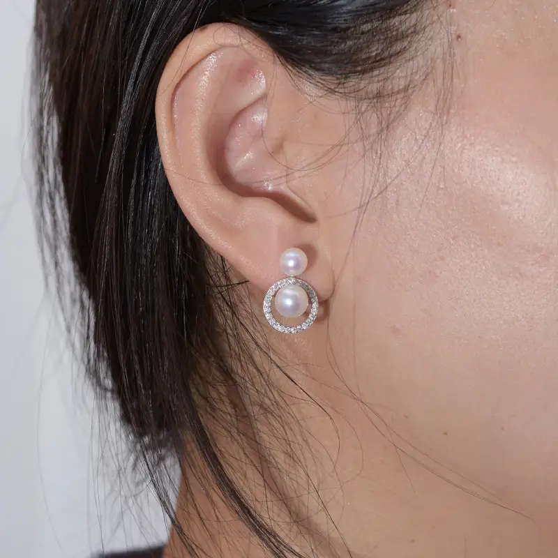 Freshwater Pearl Multi-Bead Earrings Ring for Women — feature 5
