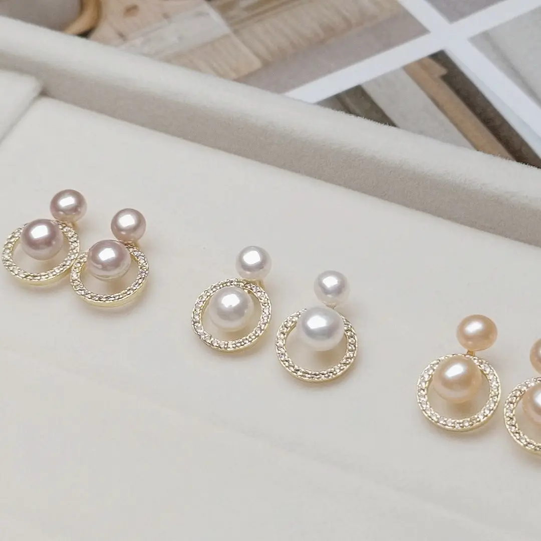 Freshwater Pearl Multi-Bead Earrings Ring for Women — feature 8