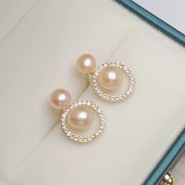 Freshwater Pearl Multi-Bead Earrings Ring for Women - Image 2