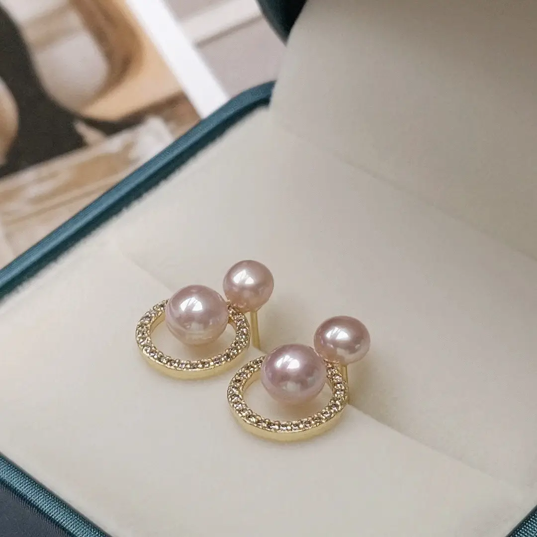 Freshwater Pearl Multi-Bead Earrings Ring for Women - Image 3