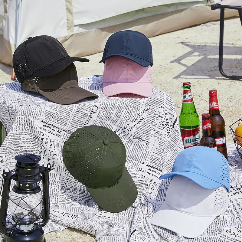 Women's White Nylon Sun Hat with Duck Tongue Mesh - Image 20