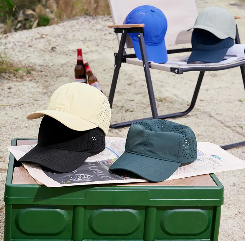 Women's White Nylon Sun Hat with Duck Tongue Mesh — feature 3