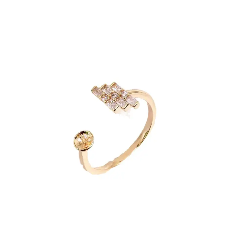 Copper Pearl Ring with Crystal T-Squares - Image 5