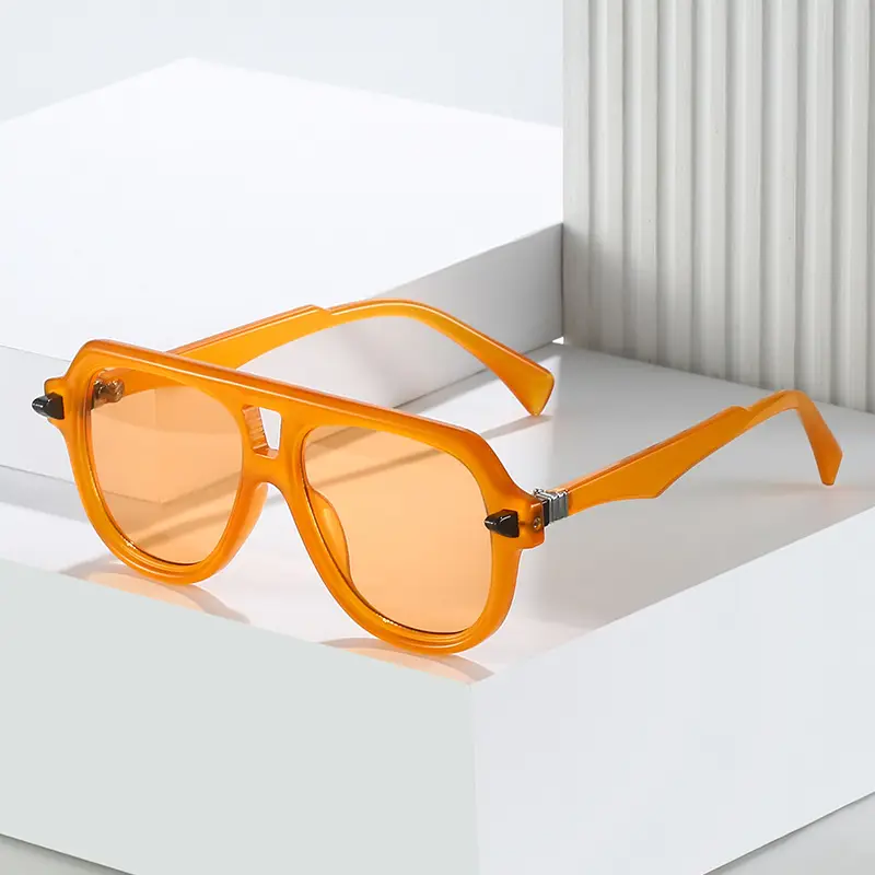 Orange Frame Toad Sunglasses for Men Women Party Photo Wear - Image 10