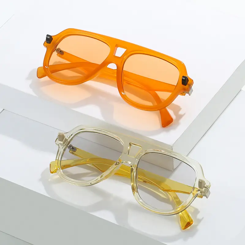 Orange Frame Toad Sunglasses for Men Women Party Photo Wear - Image 11