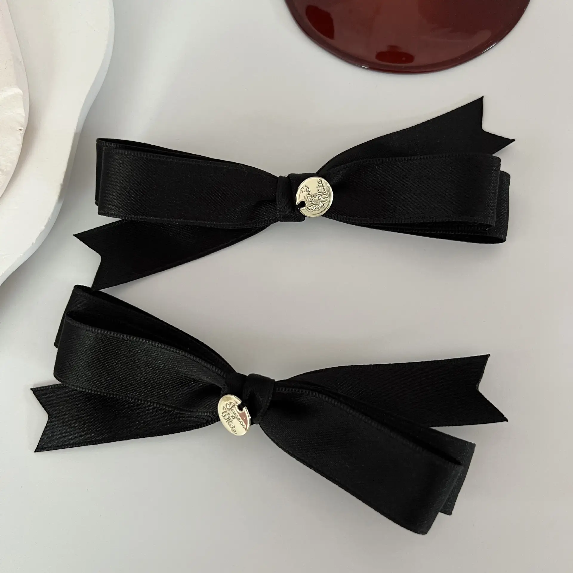 Black Bow Hairpin with Duck Bill Clip for Women - Image 4