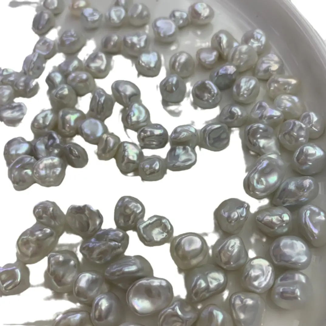 Nearly Flawless Silver Beads 9-10mm Baroque Pendant - Image 3